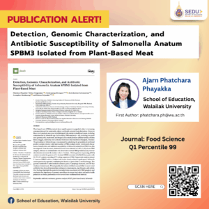 Publication Alert! อาจารย์สำนักวิชาศึกษาศาสตร์ ม.วลัยลักษณ์ ตีพิมพ์ผลงานวิจัยระดับนานาชาติ ด้านความปลอดภัยของอาหารจากพืช